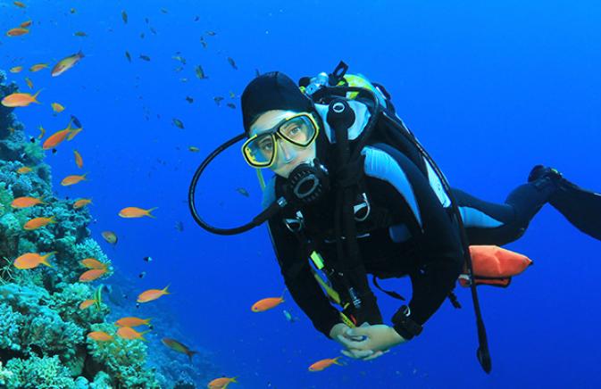 Person snorkling